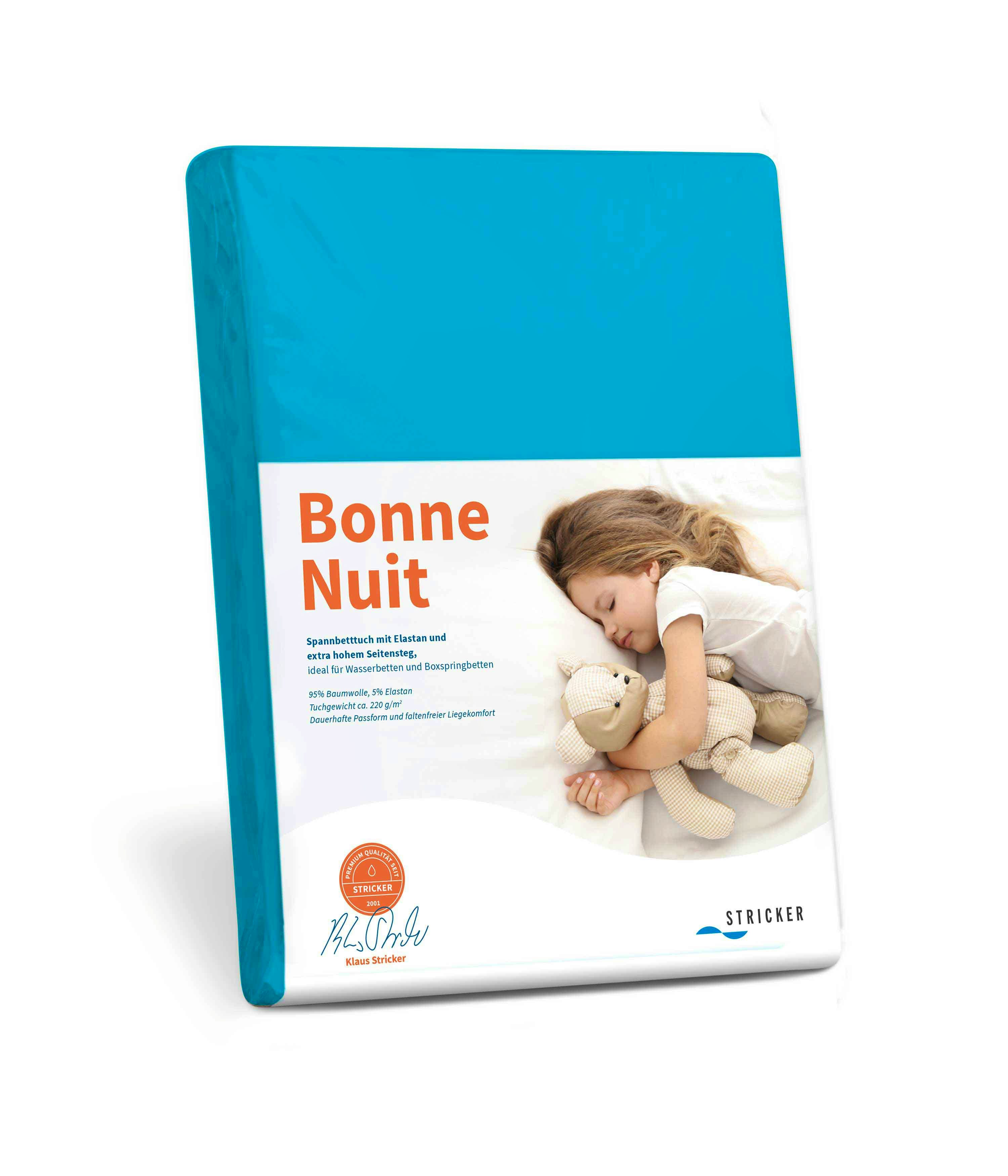 Bonne_Nuit_Spannbetttuch_Petrol_801 QUALITÄTSBETTTÜCHER 160X200/220 BIS 200X220
